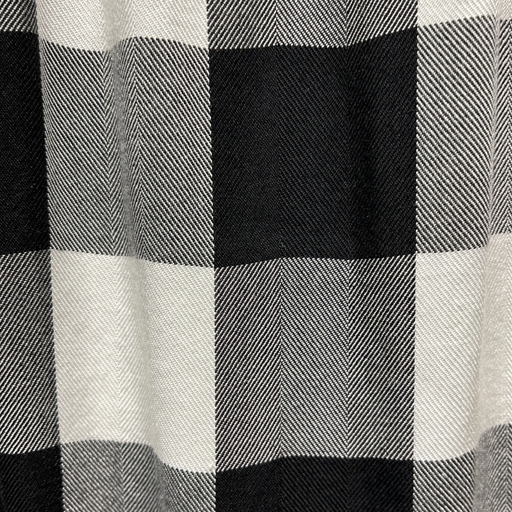 Cloth & Stone NWT Black and White Buffalo Check Off The Shoulder Top - Picture 3 of 12